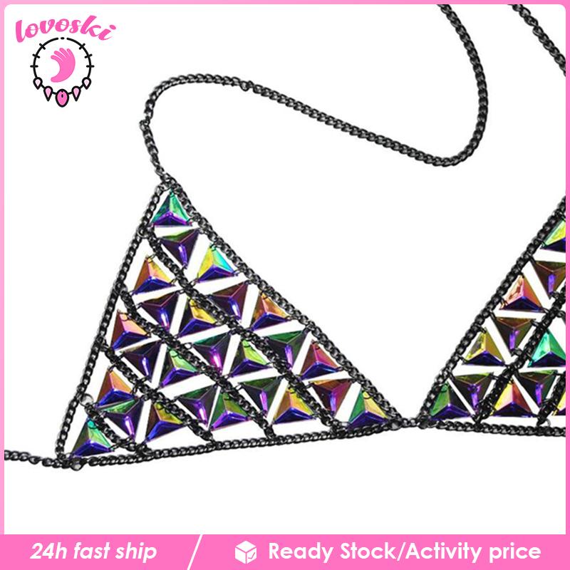 Áo Ngực Đính Kim Sa Lấp Lánh Phong Cách Bohemian Thời Trang Quyến Rũ Cho Nữ