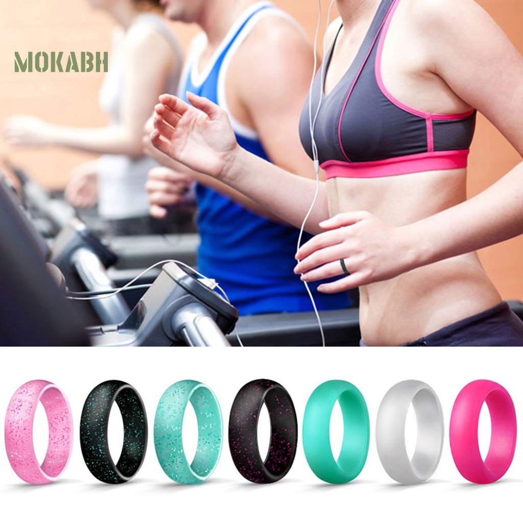 Set 10 Nhẫn Silicone Dẻo Lấp Lánh Linh Hoạt Trang Trí Đa Năng Cho Cặp Đôi