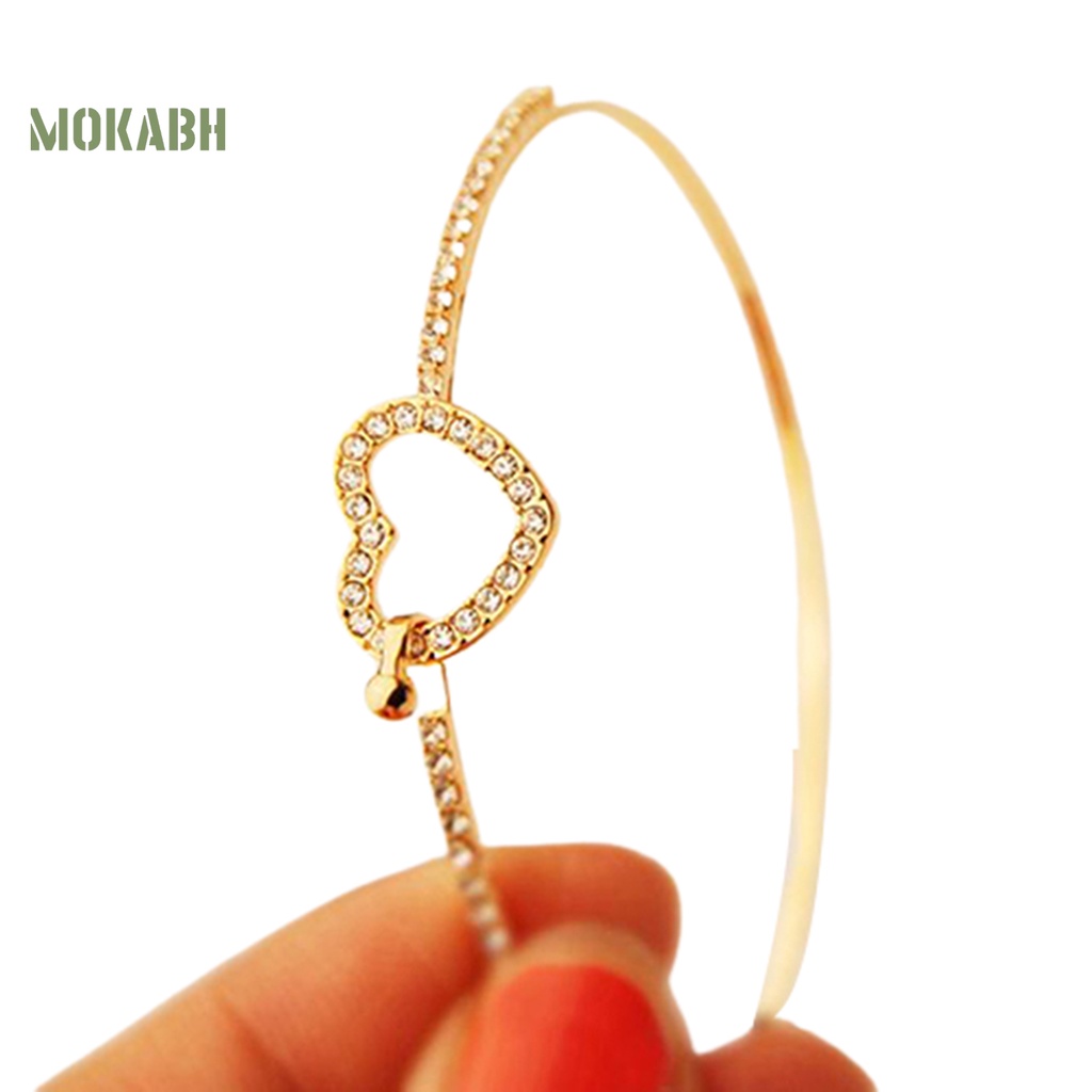 (Hot) Vòng Tay HợP Kim ĐíNh Đá HìNh Tim Sang TrọNg