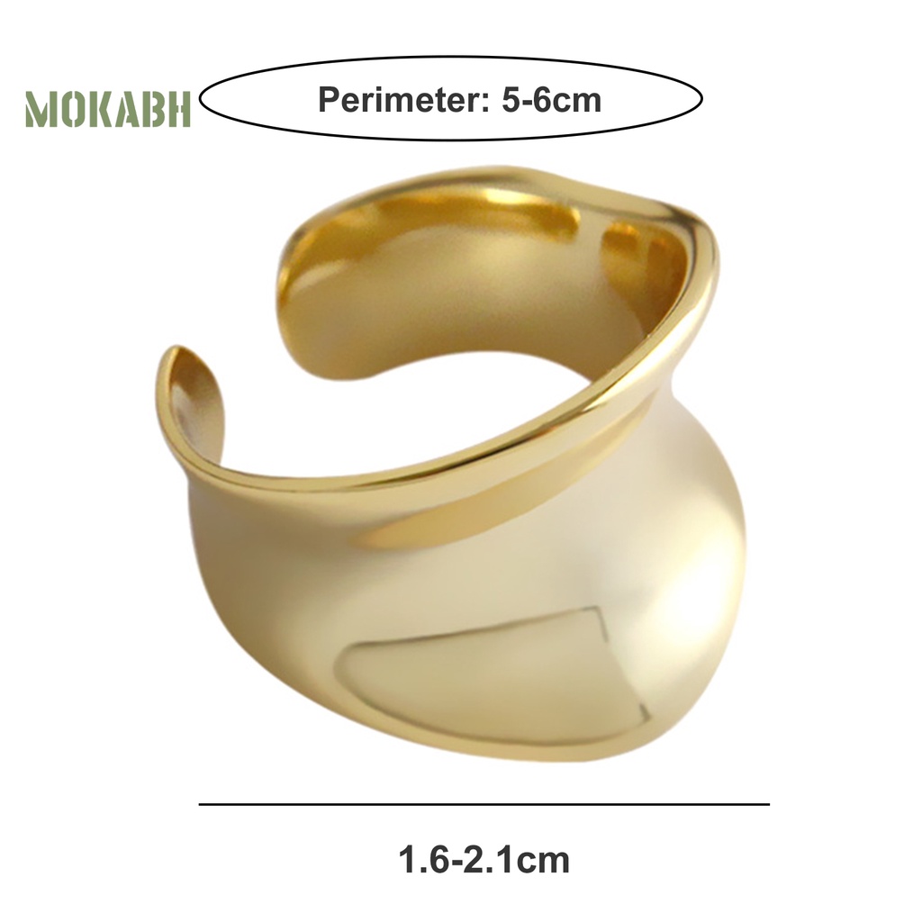 Nhẫn Hở Mặt Lõm Lấp Lánh Phong Cách Punk Hip Hop Thời Trang Cho Nữ