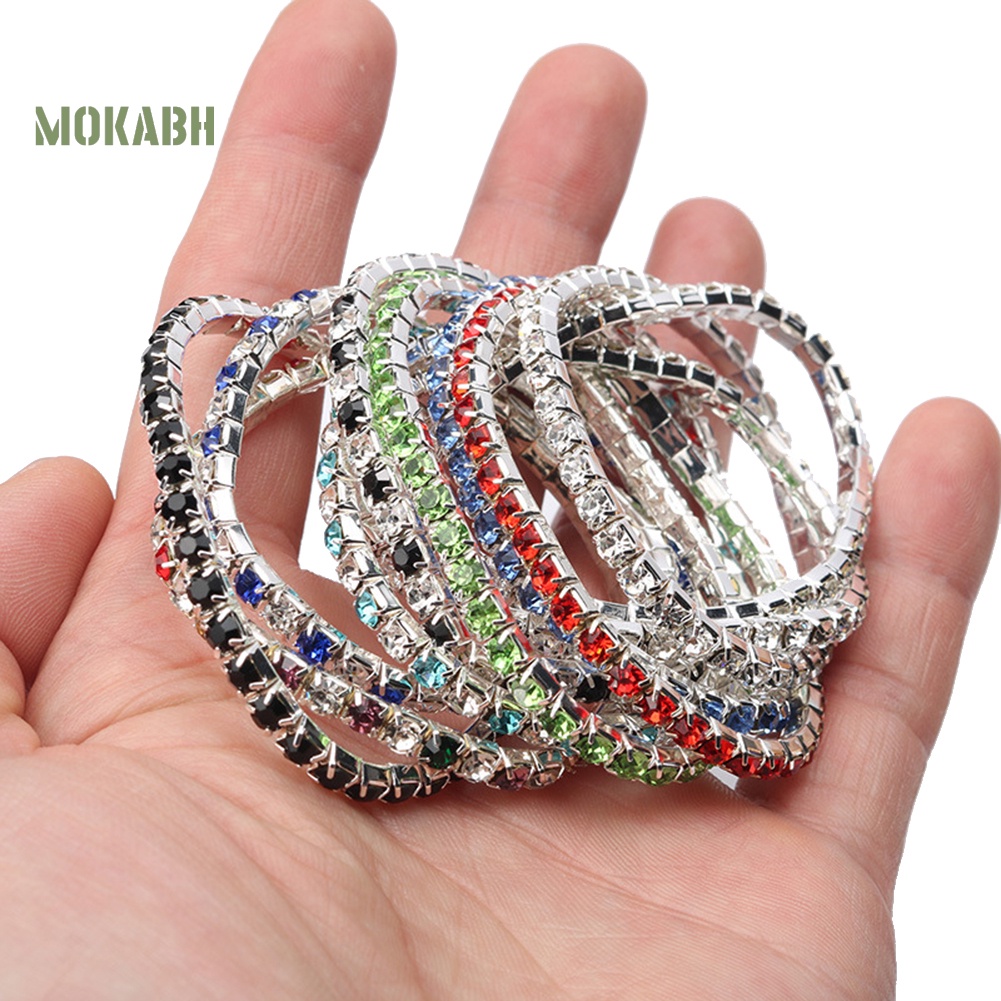 Vòng Tay Một Hàng Dát Đá Co Giãn Sang Trọng Cho Nữ