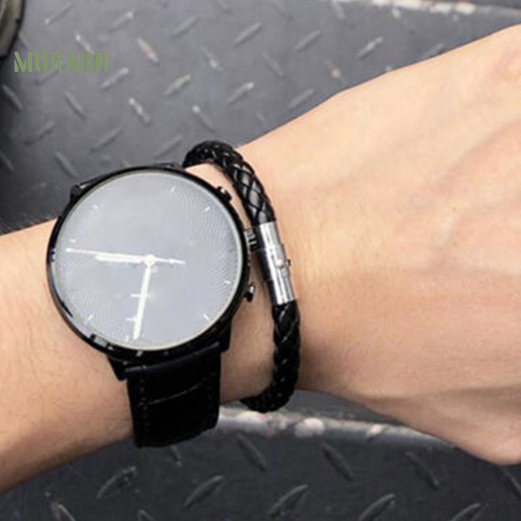 Vòng Tay Bện Dây Giả Da Với Khóa ic Đa Năng Cho Nam