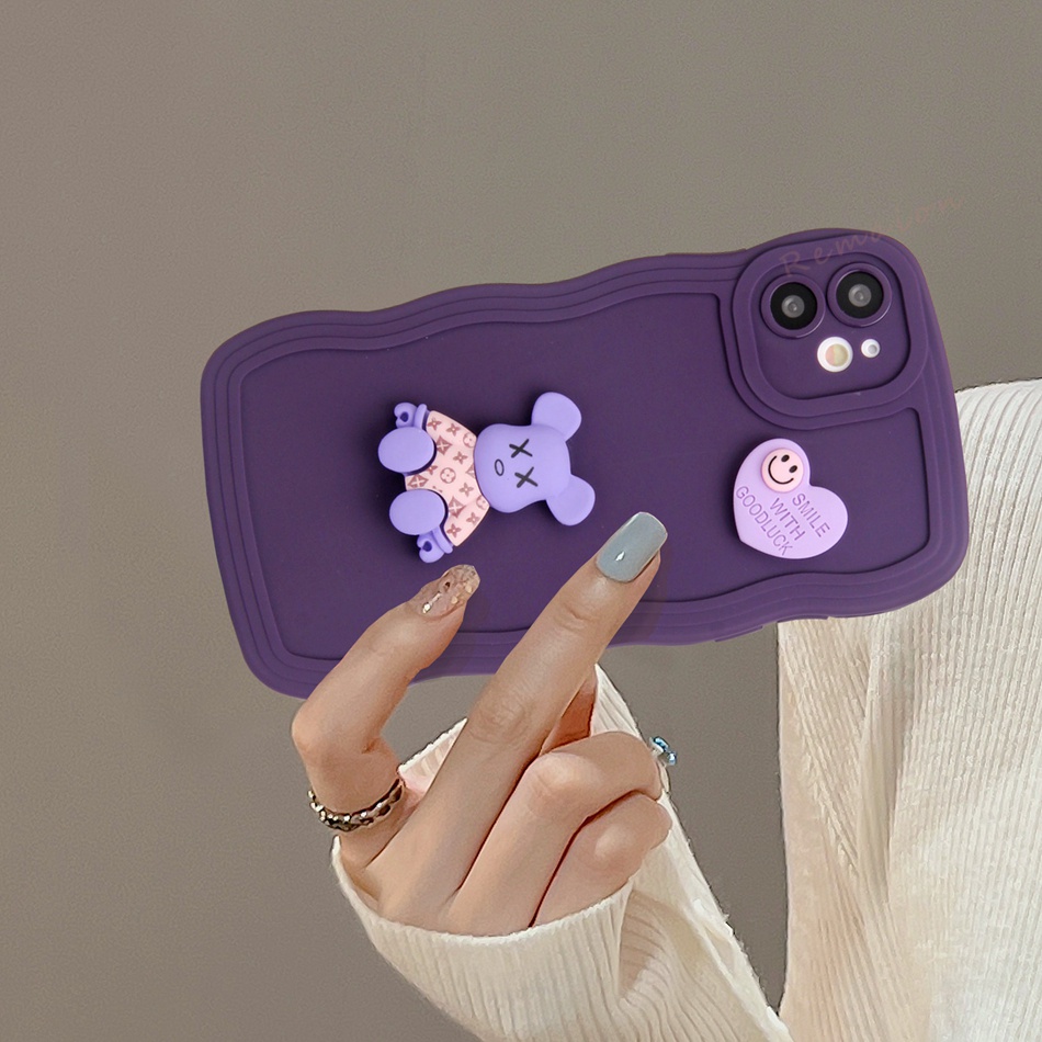 Ốp Điện Thoại Silicon Dẻo Hình Gấu 3D iPhone 11 12 13 14 Pro MAX Plus Mini X XR XS MAX 6 S 7 8 Plus SE 2020 11Pro 12pro 13Pro