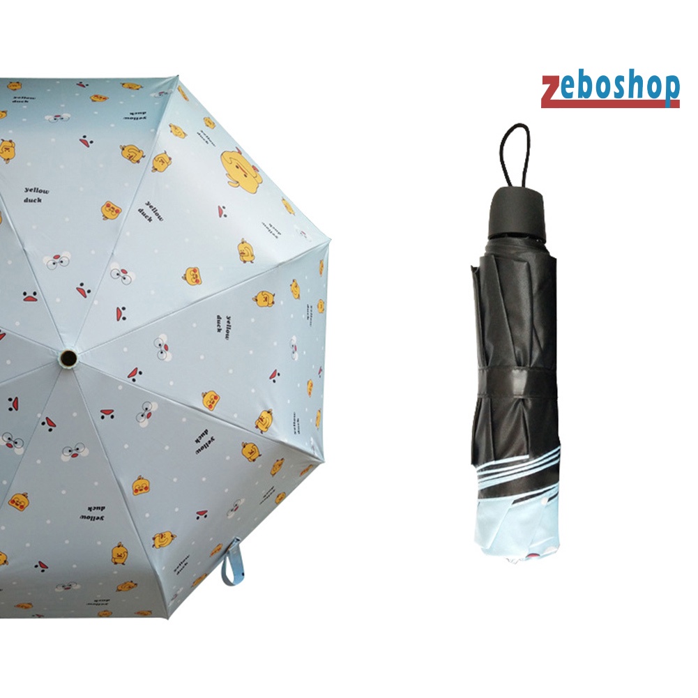 Dù Che Mưa Chống Tia UV Chống Nước In Họa Tiết Vịt Hoạt Hình