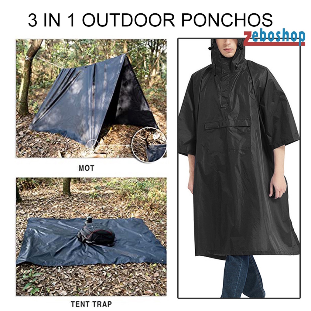 Áo Mưa Có Mũ Trùm Một Kích Thước Kẻ Sọc Phản Quang Unisex