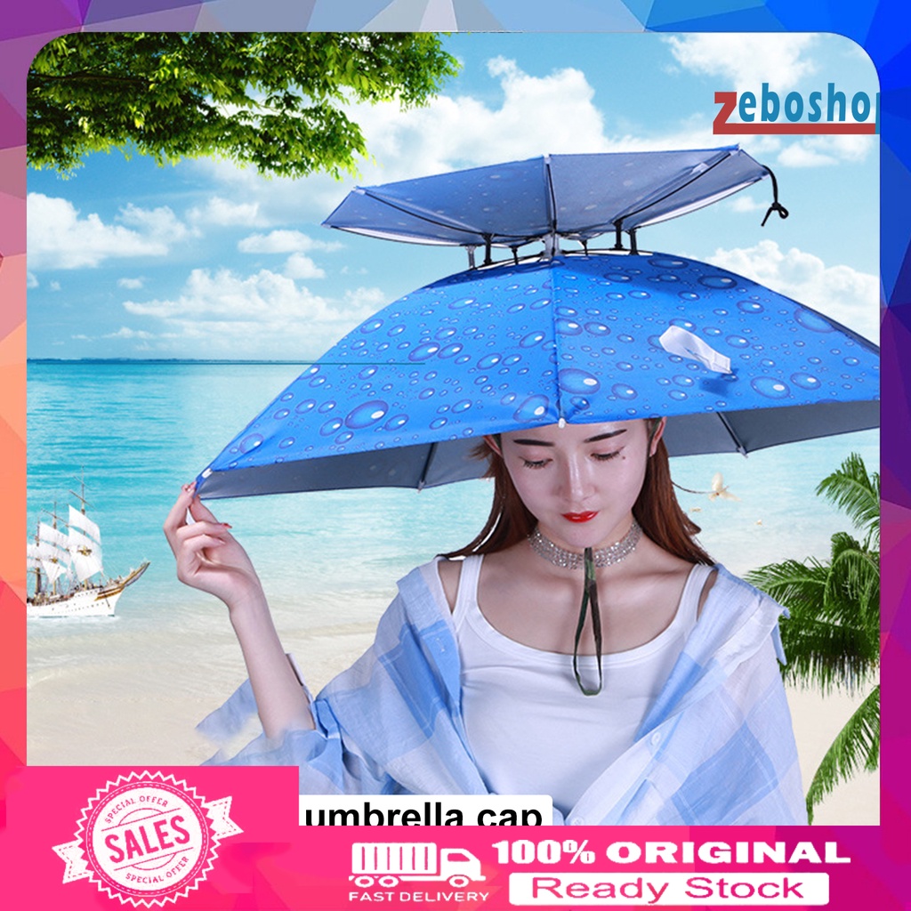 Mũ Dù Hai Lớp Thoáng Khí Chống Tia UV Chống Mưa Có Thể Gấp Gọn Tiện Dụng