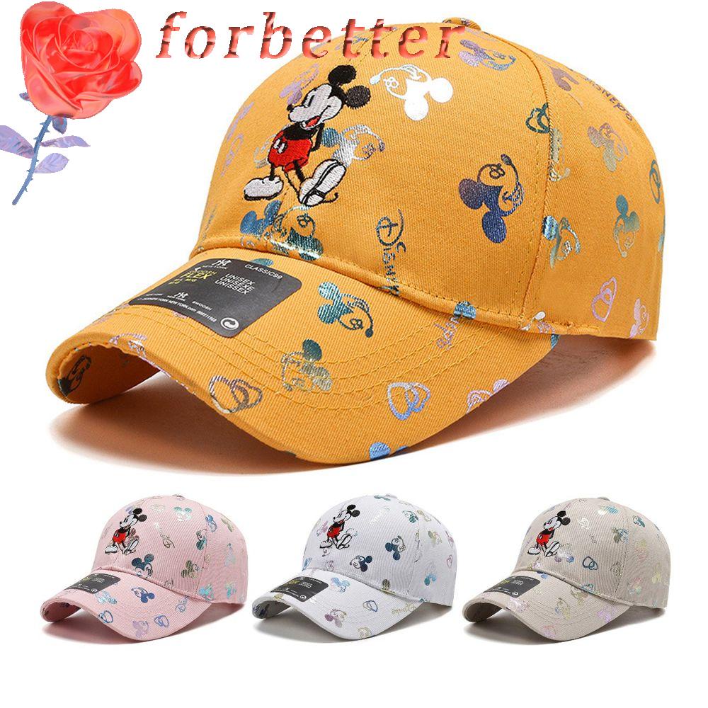 Mũ Lưỡi Trai Cotton Thêu Hình Chuột Minnie Thời Trang Cho Nam Nữ