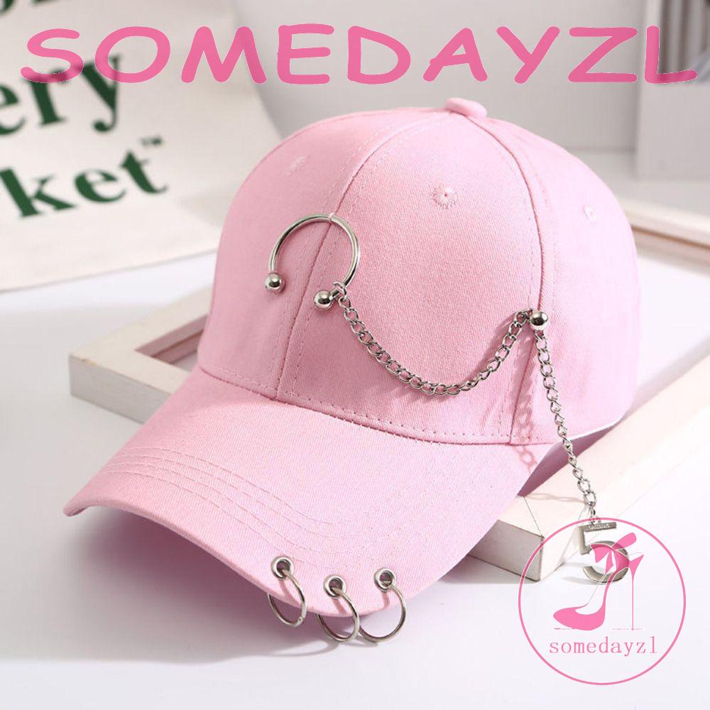 Mũ Lưỡi Trai Chất Liệu Cotton Phối Dây Xích Dễ Điều Chỉnh Thời Trang Dành Cho Nữ