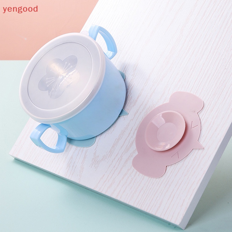 (YGD) Cốc Silicon Hai Mặt Cố Định Chống Cắt Có Giác Hút Cố Định Bàn Ăn Cho Bé l er