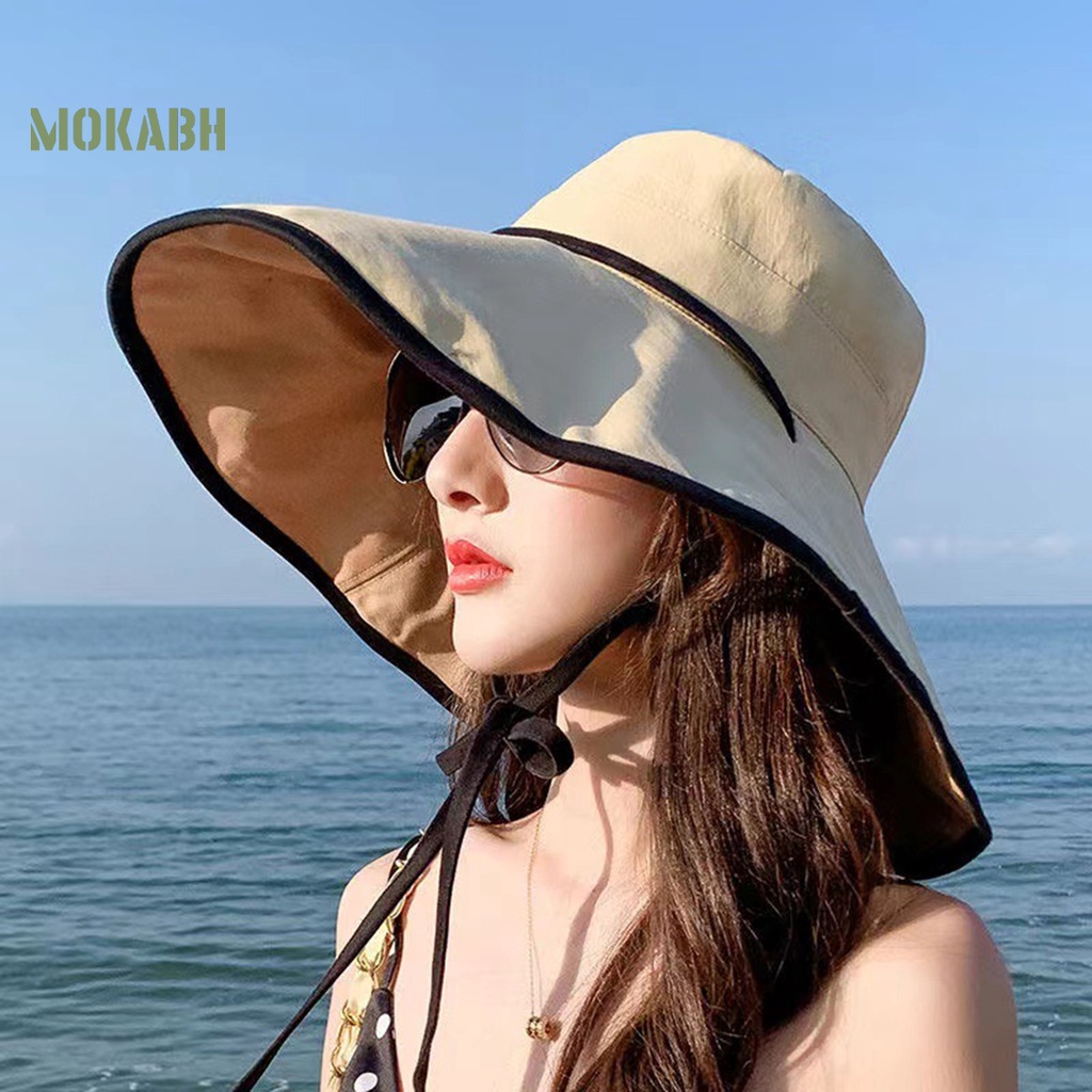 Nón Tai Bèo Vành Rộng Chống Tia UV Điều Chỉnh Được Kích Thước Thời Trang Đi Biển Cho Nữ