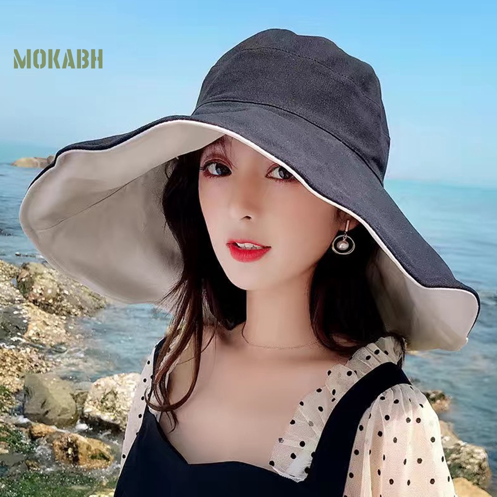 Nón Tai Bèo Hai Lớp Cách Nhiệt Chống Tia UV Màu Sắc Đơn Giản Dành Cho Nữ