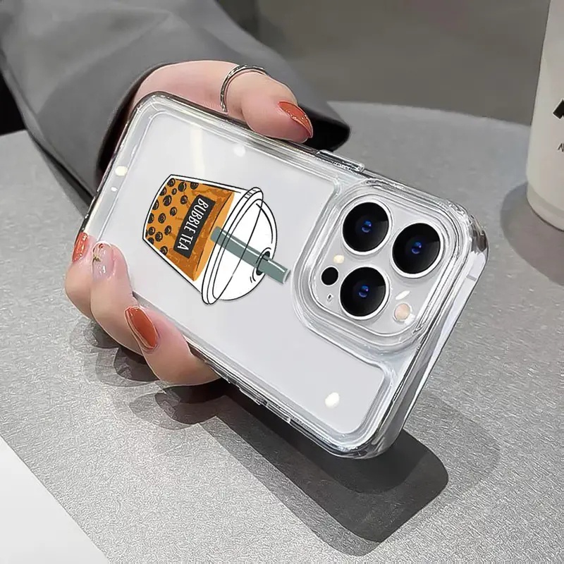 Ốp Điện Thoại TPU Mềm Trong Suốt Chống Sốc Có Nút Độc Đáo Cho IPhone 11 14 13 12 Pro Max XS X XR 7 + 8 6 6S Plus Sự Bảo Vệ