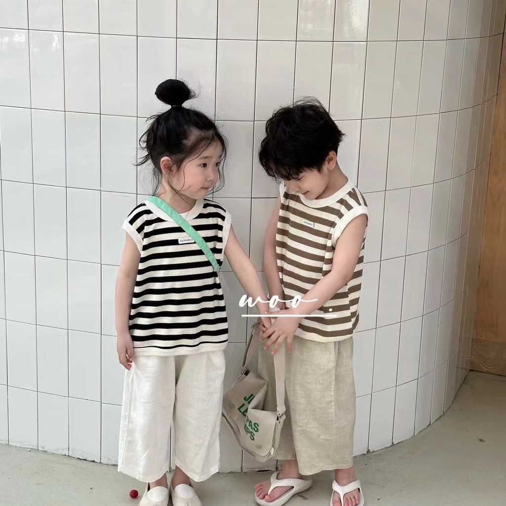 Quần Dài Vải Lanh Cotton Mỏng Chống Muỗi Phong Cách Hàn Quốc Thời Trang Xuân Hè Cho Bé