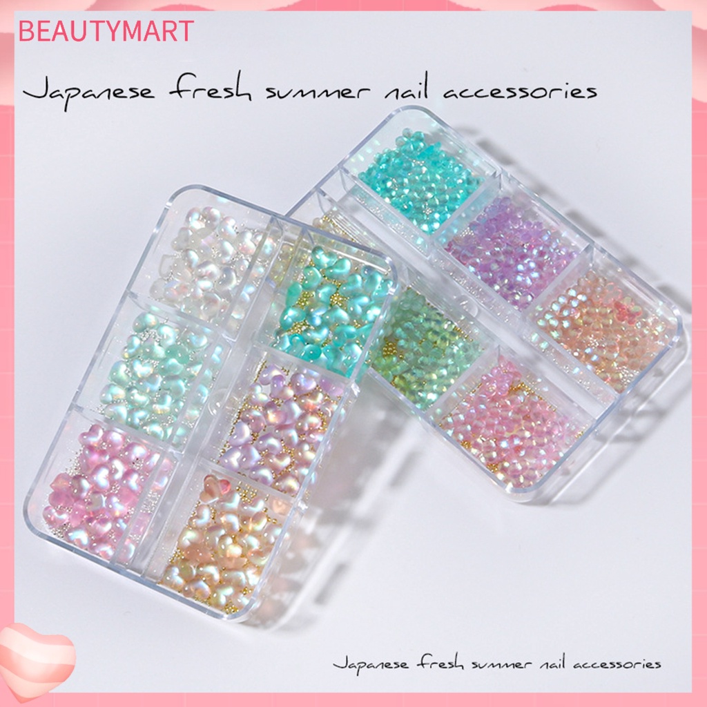 Hạt Thép Mini Hình Trái Tim 3D Nhiều Màu Trang Trí Móng Nghệ Thuật DIY