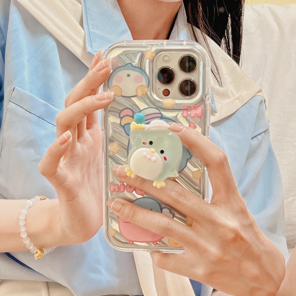 Ốp Điện Thoại TPU Mềm Trong Suốt Chống Rơi Hình Chim Cánh Cụt Hoạt Họa Cho iPhone 11 13 12 14 Pro Max