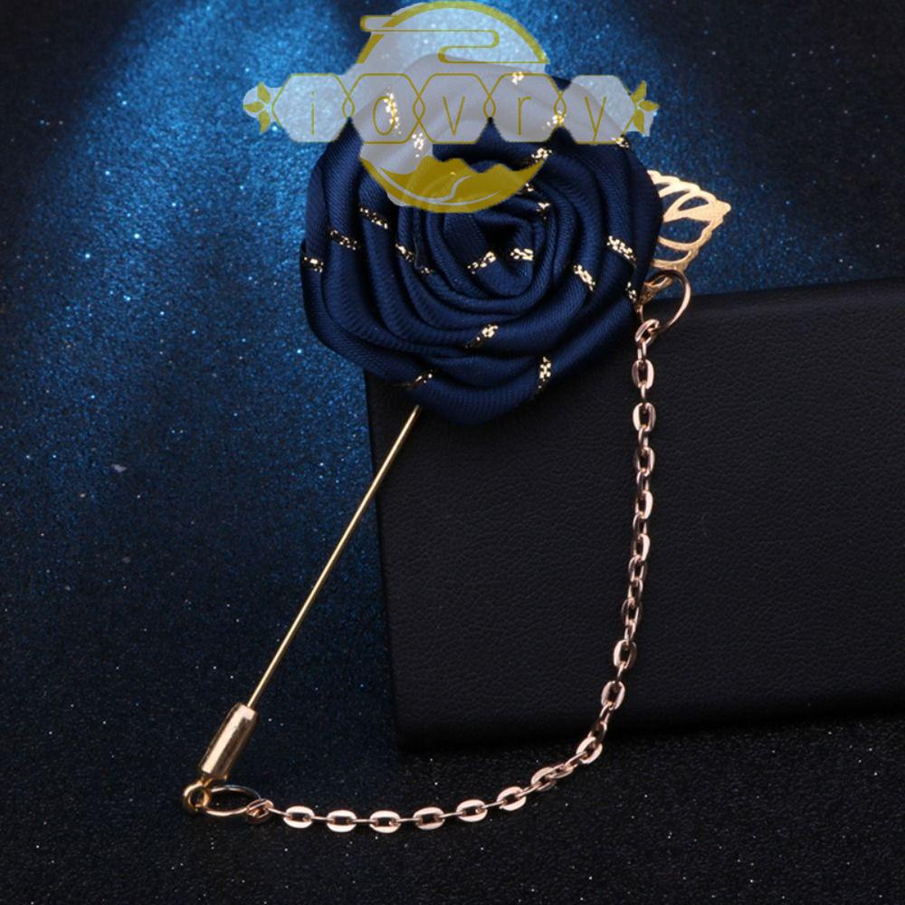 Huy Hiệu Vải Hoa Màu Ngà|Khuy Măng Sét Hình Hoa Hồng Nhiều Màu Sắc