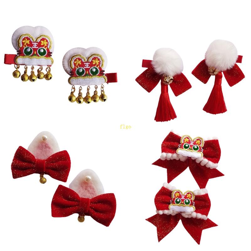 Kẹp Tóc Hình Nơ Tai Mèo Đính Chuông Mới Cho Nữ