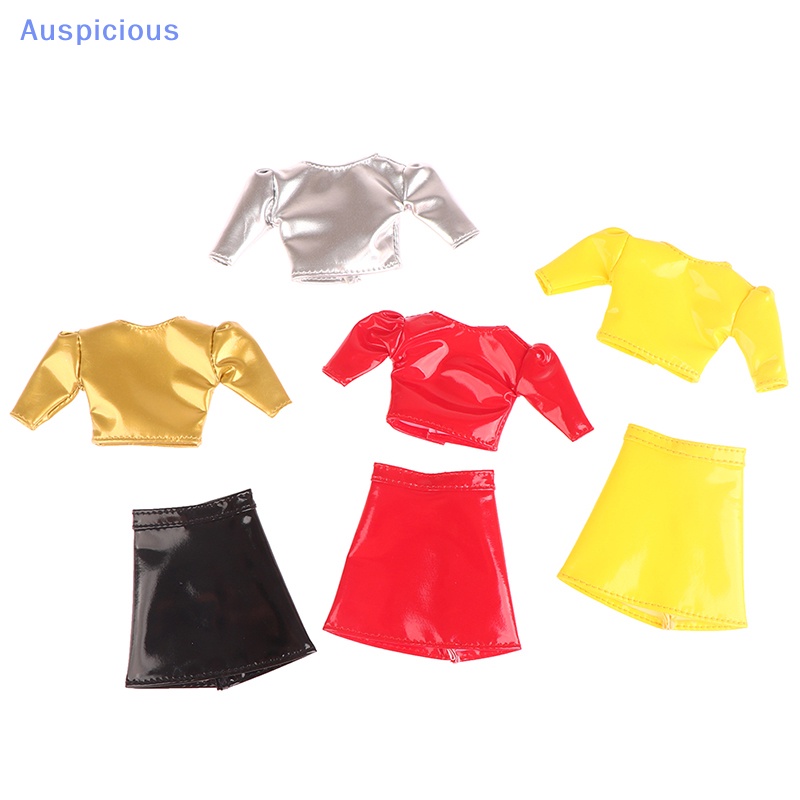 Váy Da PU Ngắn Tay Xinh Xắn Cho Búp Bê 29cm