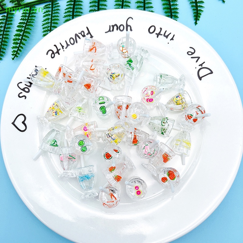 Set 2 Ly Kem / Trái Cây Mini Tỉ Lệ 1: 6 Dùng Để Trang Trí Nhà Búp Bê