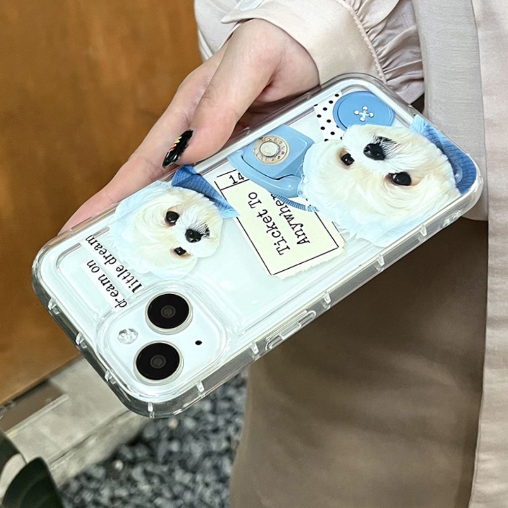 Ốp Điện Thoại TPU Mềm Chống Sốc In Hình Chú Cún Hoạt Hình Dễ Thương Cho IPhone 11 14 13 12 Pro Max