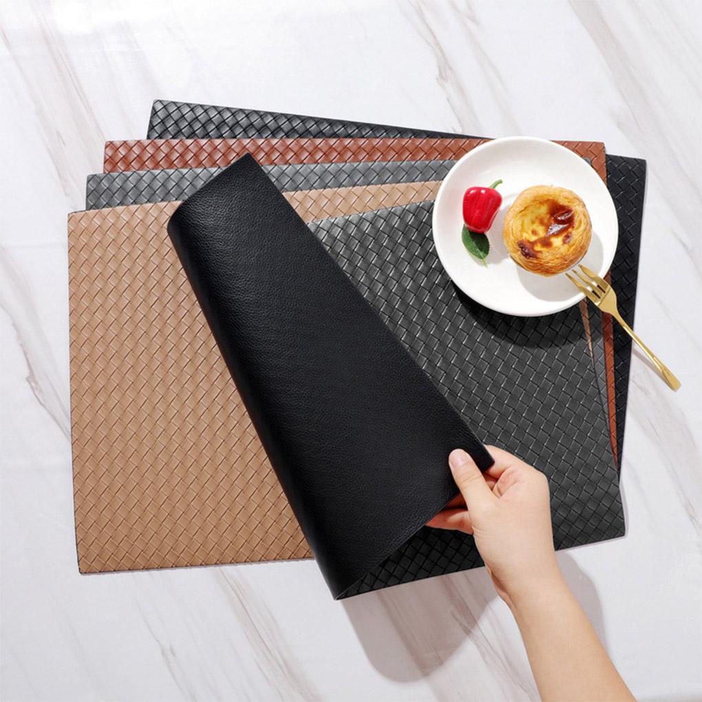Thảm Lót Bàn Ăn Giả Da Màu Trơn Chống Trượt / Thấm Nước Tiện Dụng Cho Gia Đình / Khách Sạn