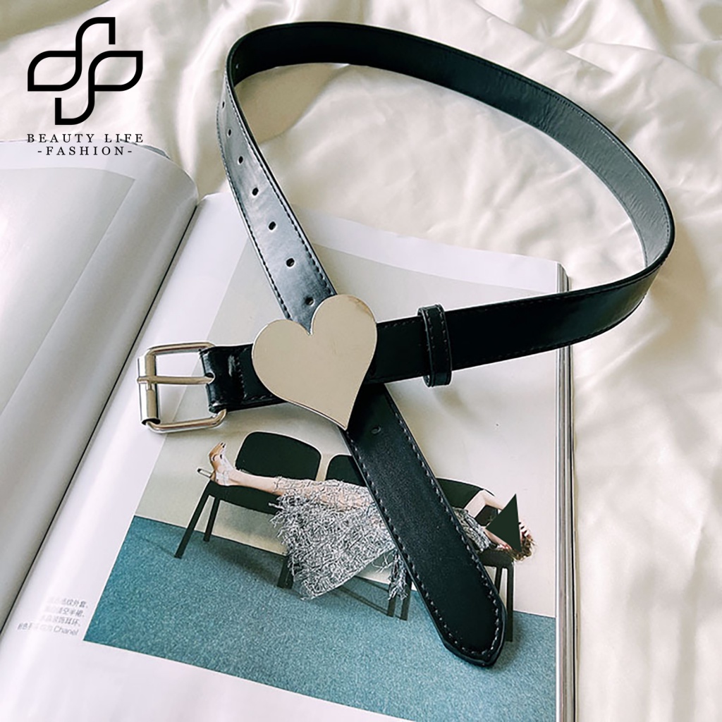 Thắt Lưng Da Giả Khóa Trái Tim Thoải Mái Chống Vỡ Dễ Điều Chỉnh Thời Trang Cho Nữ