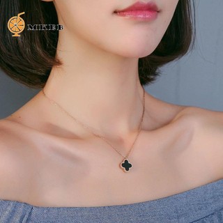 Dây chuyền hoặc đôi khuyên tai mặt hình cỏ bốn lá thanh lịch cho nữ