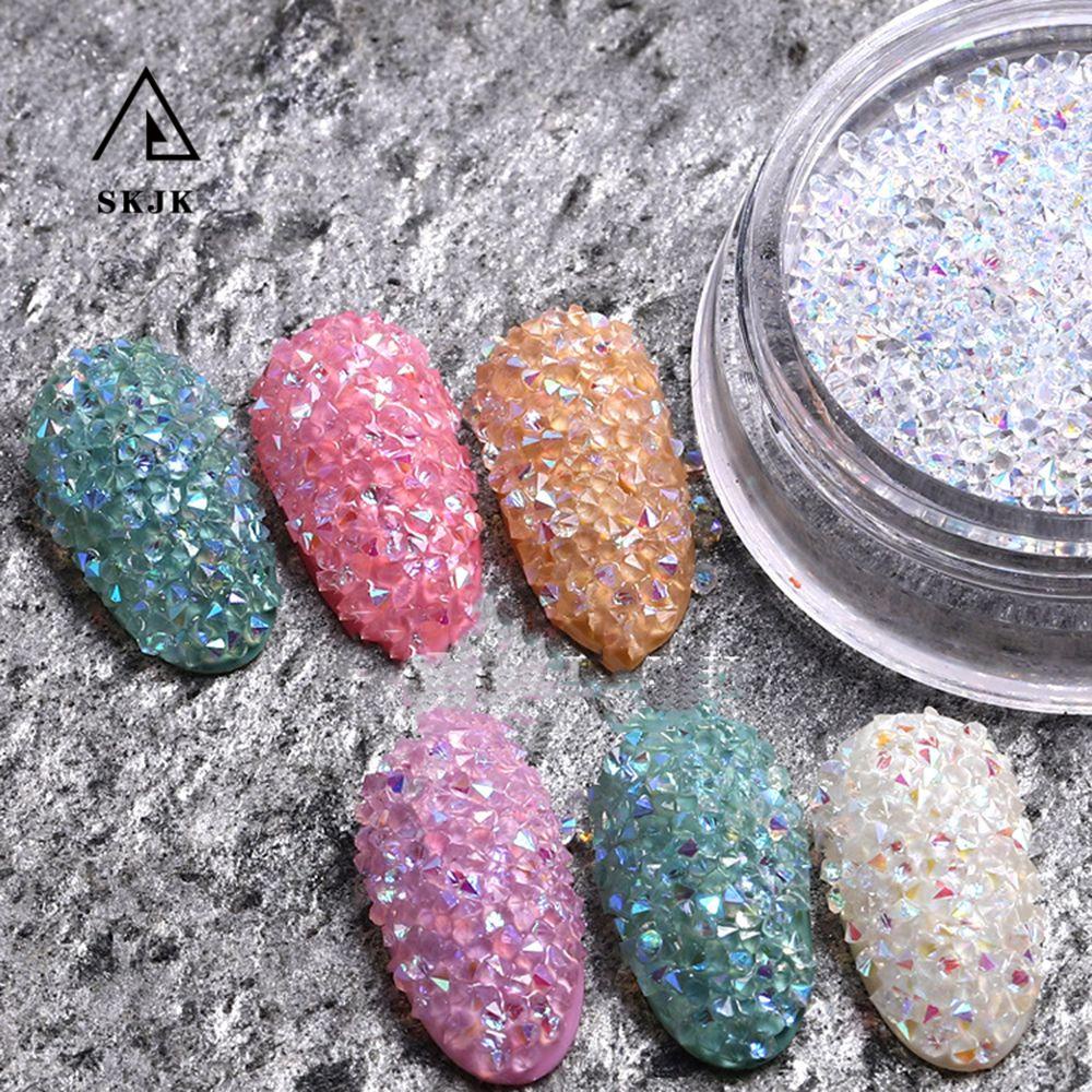 [Hàng mới về] Phụ Kiện Đá Kim Cương Lấp Lánh Nhiều Màu Sắc Trang Trí Móng