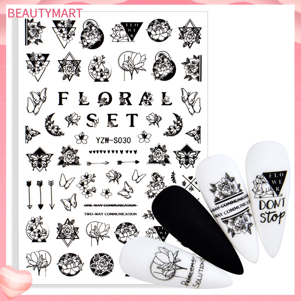 Miếng Dán Trang Trí Móng Tay Nghệ Thuật Họa Tiết Hình Học Độc Đáo