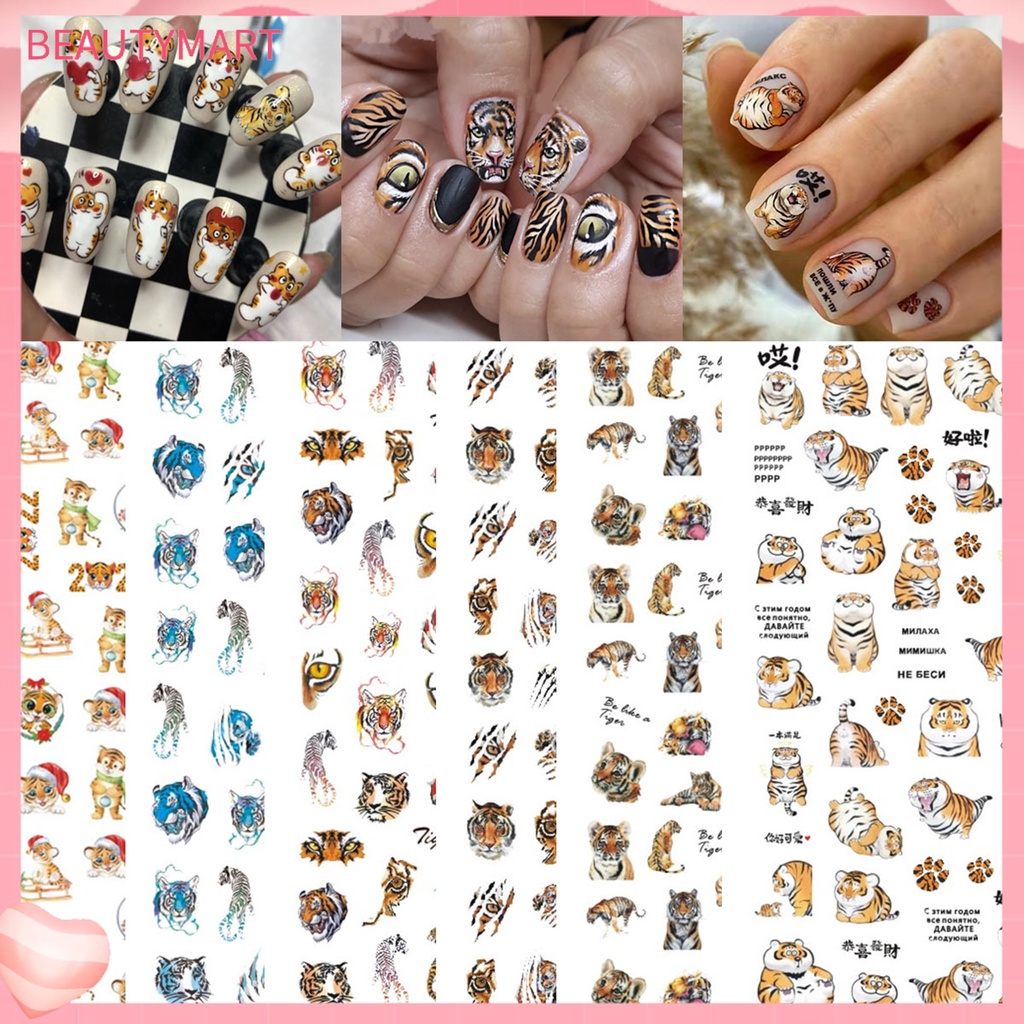 Miếng Dán Trang Trí Móng Tay Siêu Mỏng Họa Tiết Hoạt Hình Màu Nước