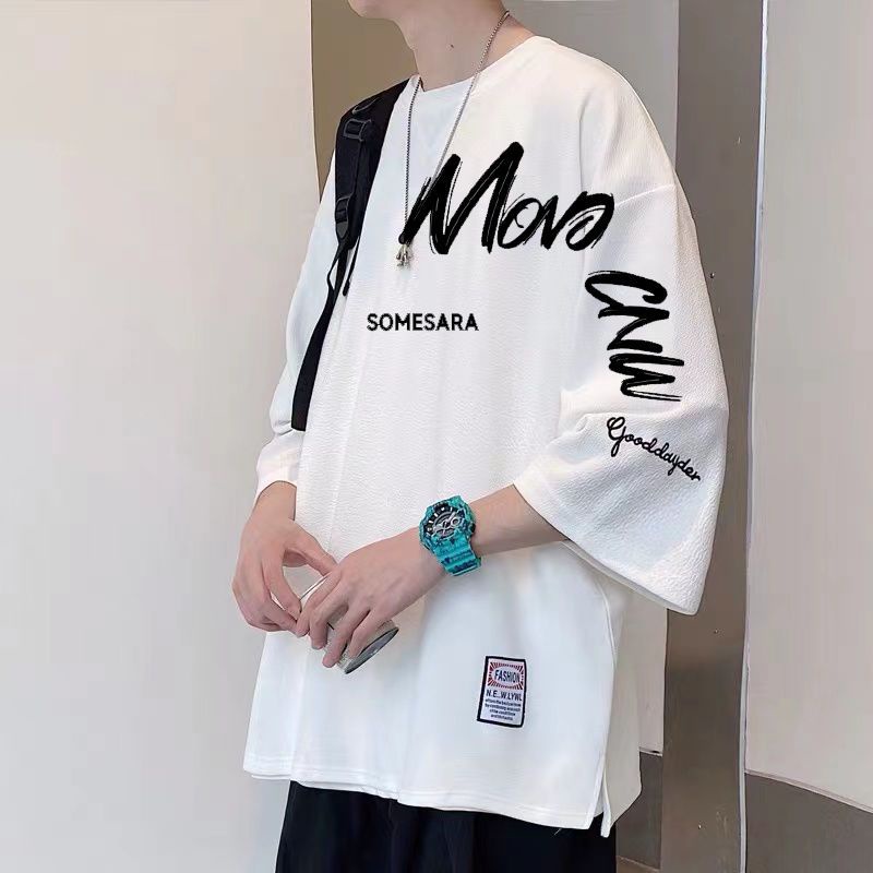 Áo Thun Tay Ngắn Dáng Rộng Phong Cách Hàn Quốc Thời Trang Mùa Hè Cho Nam