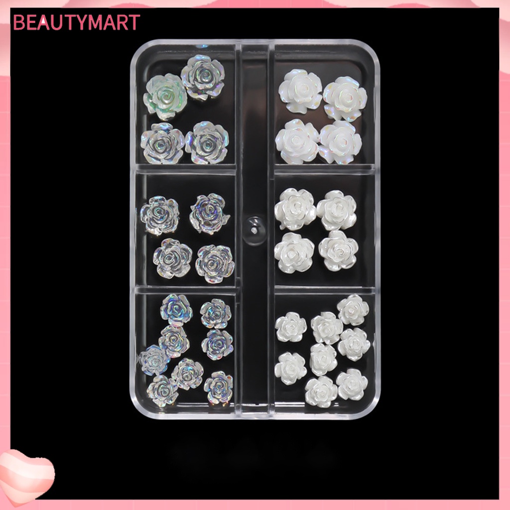 1 Hộp Phụ Kiện Hoa Mini Lấp Lánh Trang Trí Móng Tay Không Phai Màu Cho Nữ