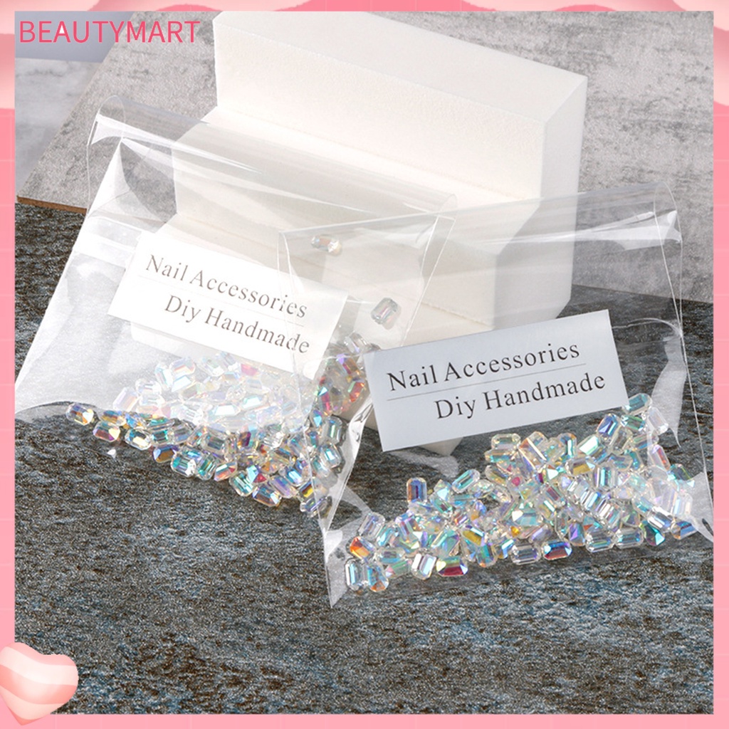 Bộ 100 Hạt Đá Vuông Siêu Nhẹ Dùng Trang Trí Móng Tay DIY