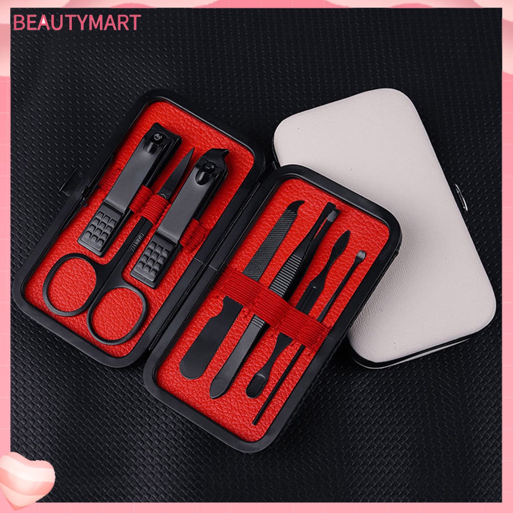 Bộ 7 Dụng Cụ Làm Móng Bằng Thép Không Gỉ Chống Văng Đa Chức Năng Cho Salon