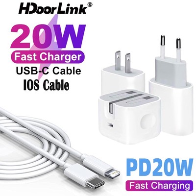 Bộ sạc nhanh HDOORLINK PD 20W Type-C USB C thích hợp cho điện thoại / máy tính bảng / laptop