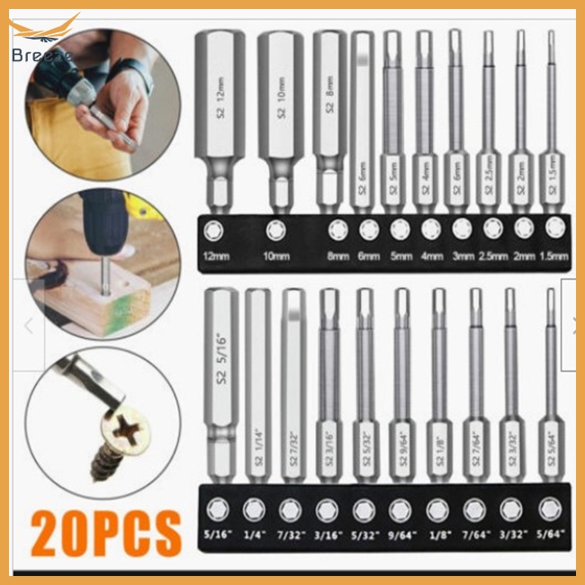 Bộ 20 Mũi Khoan Từ Tính 1 / 4 "Độ Chính Xác Cao