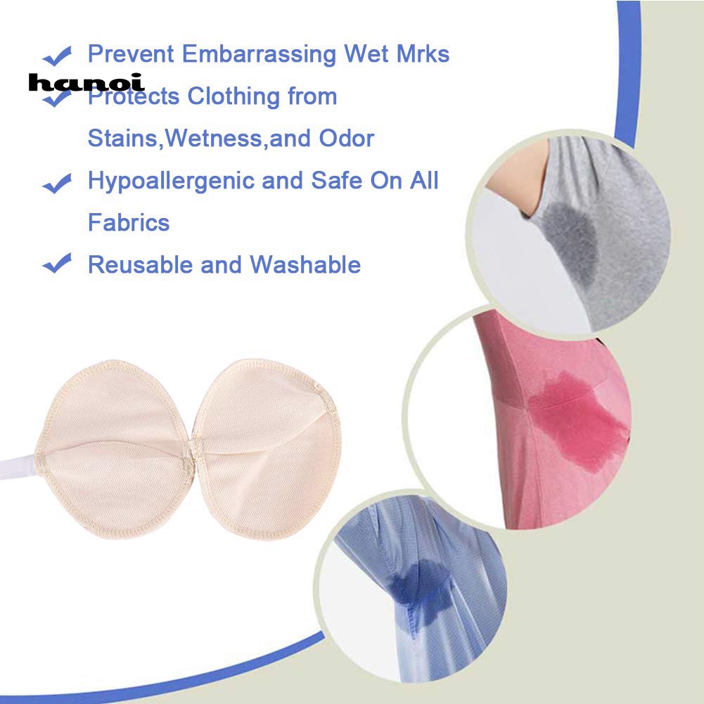 Set 3 Cặp Đệm Lót Dưới Cánh Tay Mềm Mại Vô Hình Tái Sử Dụng Linh Hoạt