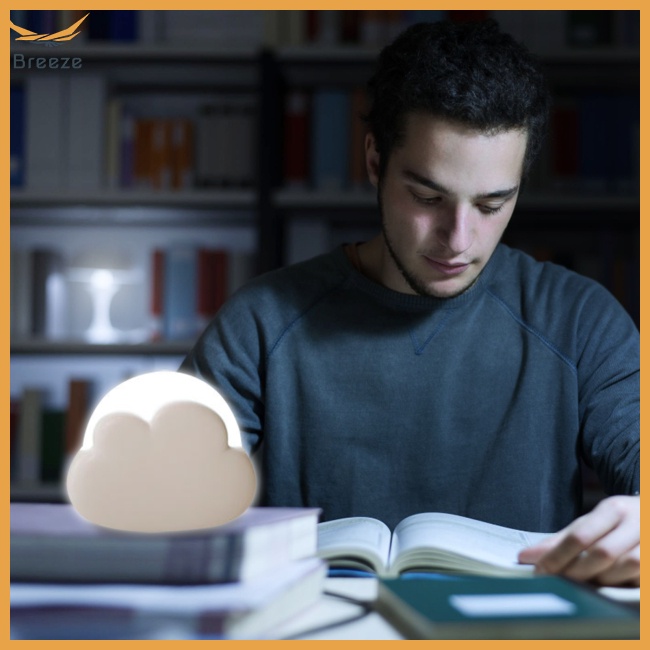 Bộ 2 Đèn Ngủ Led 4 Chế Độ Sạc Usb Hình Đám Mây Dễ Thương Bằng Silicone