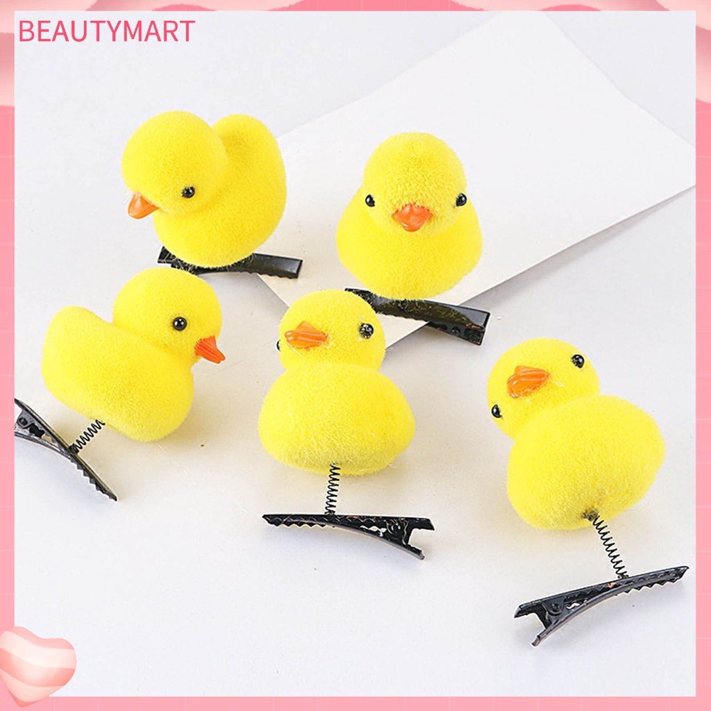 Set 5 Kẹp Tóc Hình Chú Vịt Vàng Nhỏ Xinh Chống Trượt Thời Trang Dự Tiệc Cho Bé