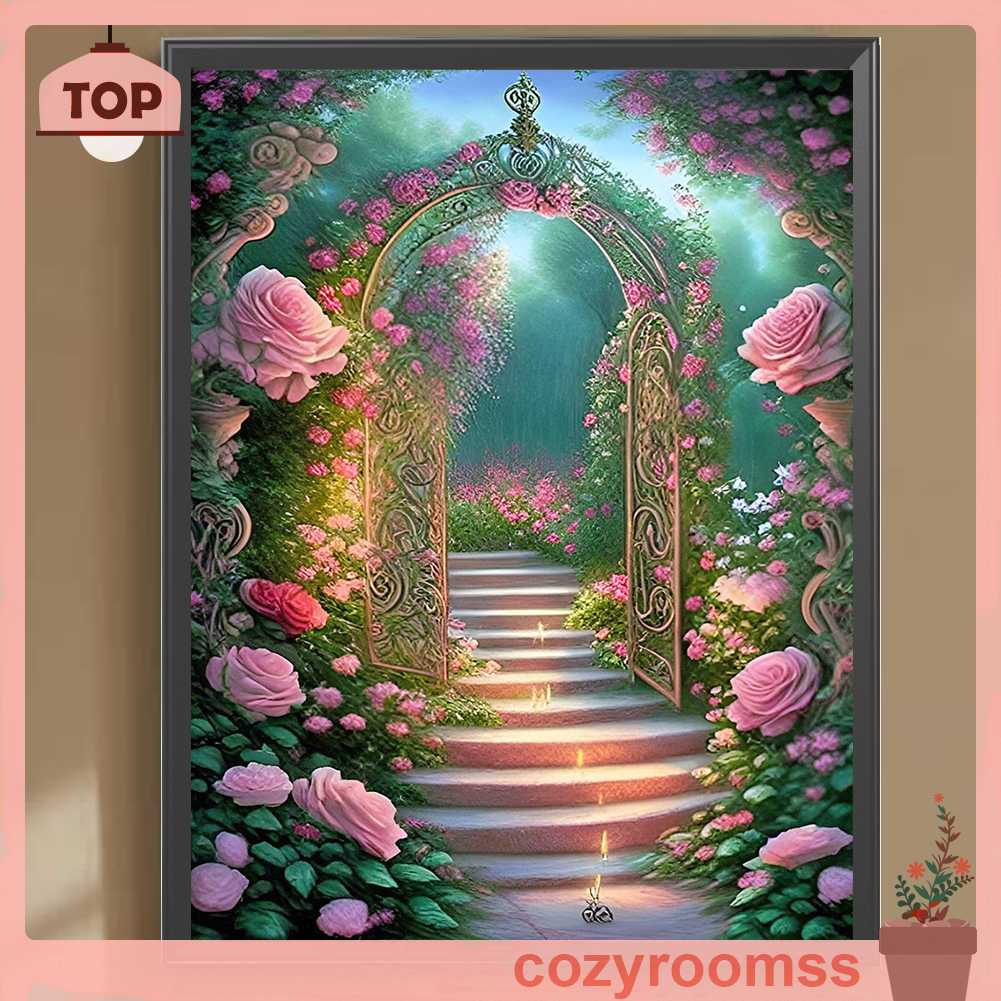 Tranh Đính Đá Kim Cương Toàn Bộ 5D DIY Hình Vẽ Vườn Hoa