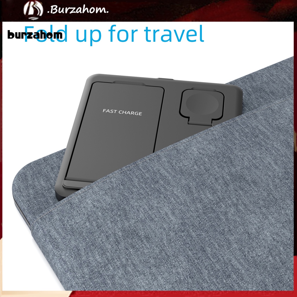 Đế Sạc Không Dây Siêu Nhẹ 15W 3 Trong 1 Cho Điện Thoại / Đồng Hồ