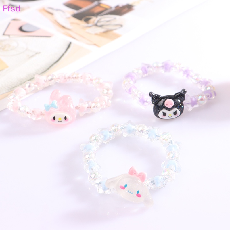 Vòng Tay Cặp Đôi Pha Lê Hoạt Hình Cinnamoroll Kuromi My Melody Dễ Thương {Ffsd} Quà Tặng Sinh Nhật Bán Chạy Cho Bé Gái