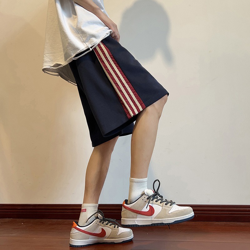 Quần Short Thể Thao Ống Rộng Họa Tiết Kẻ Sọc Thời Trang Đường Phố Mỹ Hàng Mới 2023 Dành Cho Bạn Nữ