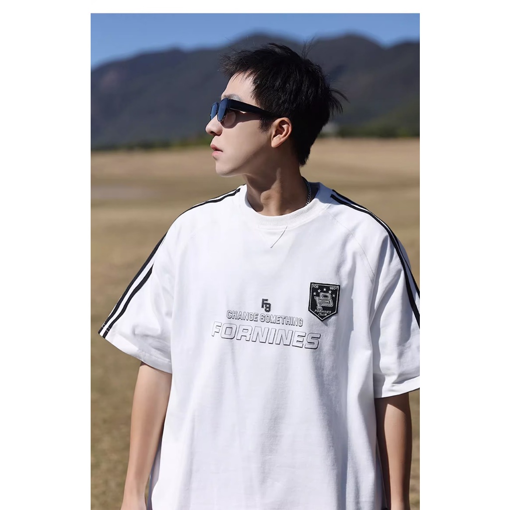 Áo Thun Cotton Tay Ngắn Dáng Rộng Phong Cách Đường Phố Mỹ Thời Trang Mùa Hè Cho Nam