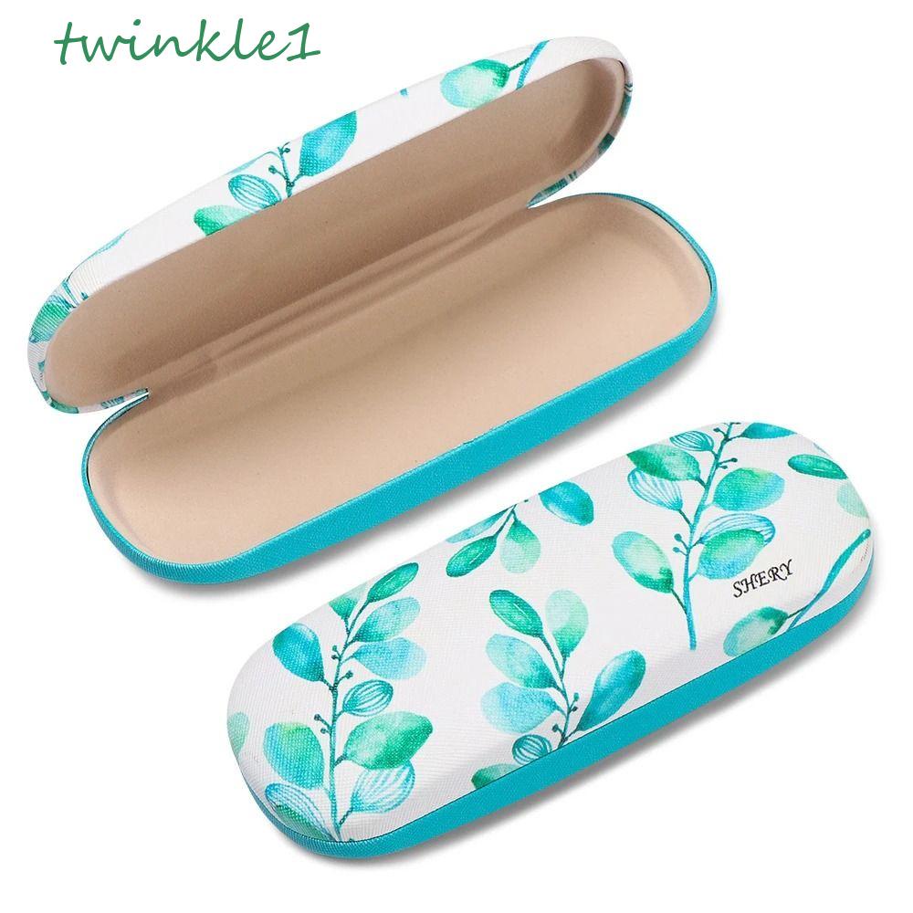 Hộp Đựng Mắt Kính Bằng Da PU In Họa Tiết Hoa Lá Lấp Lánh Phong Cách Hàn Quốc Cho Nữ Giá Đỡ