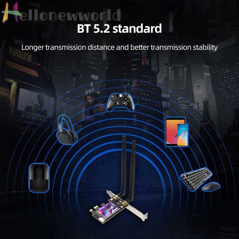 Bộ Chuyển Đổi WiFi 802.11N / G / B / A / AC / AX WIFI6 / Bluetooth 5.2 Cho Windows 10 / 11