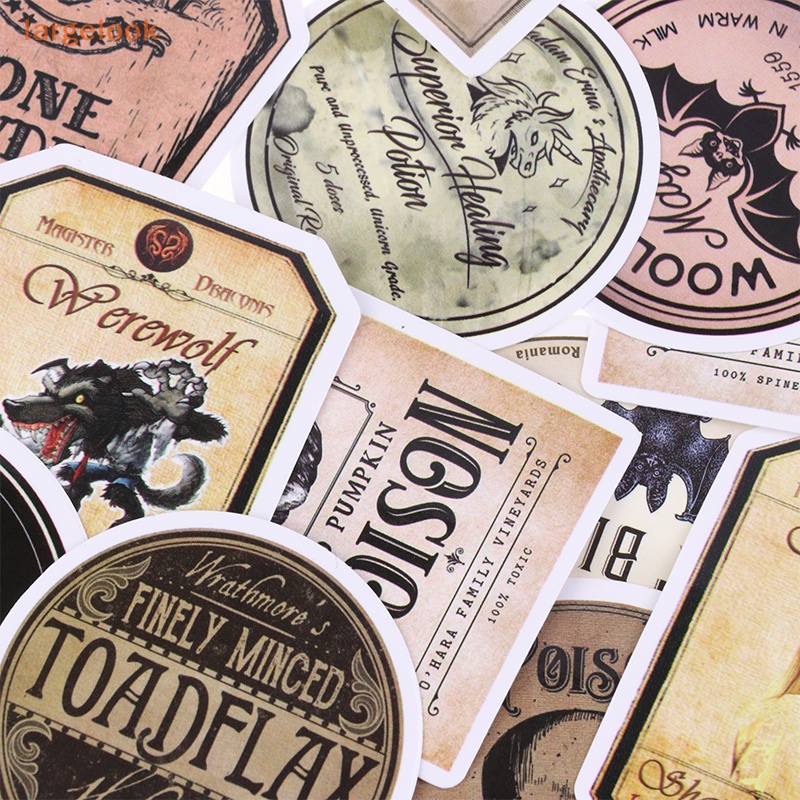 Bộ 50 Miếng Dán Họa Tiết Halloween Kinh Dị Cổ Điển Trang Trí Sổ Tay / Xe Mô Tô DIY