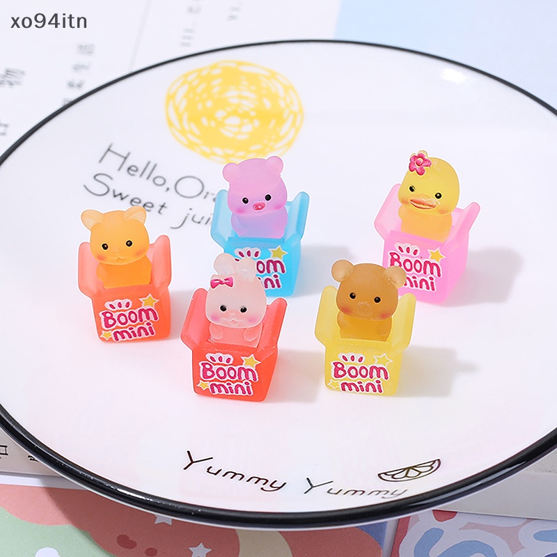 Set 2 Hộp Quà Hình Động Vật Hoạt Hình Ba Chiều Bằng Nhựa Phát Quang Dễ Thương Sáng Tạo Trang Trí Nhà Cửa / Sân Vườn