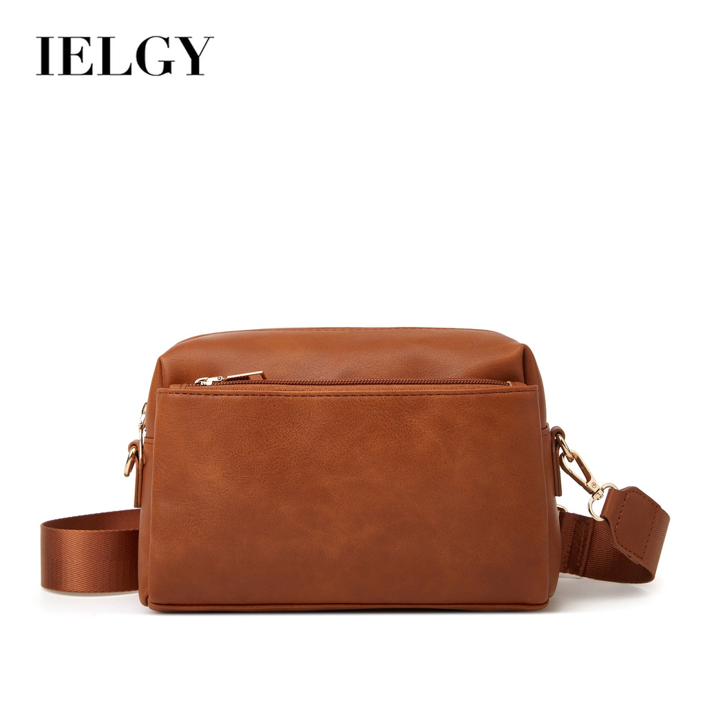 Túi Đeo Chéo Da PU Dáng Vuông Nhỏ Có Khóa Kéo Chống Thấm Nước Thời Trang Cho Nữ