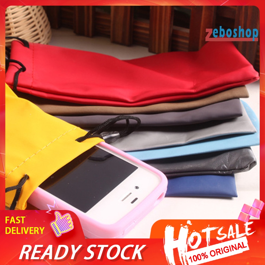 Bộ 2 Túi Đựng Mắt Kính / Điện Thoại Bằng Vải Chống Thấm Nước Có Dây Rút Tiện Dụng